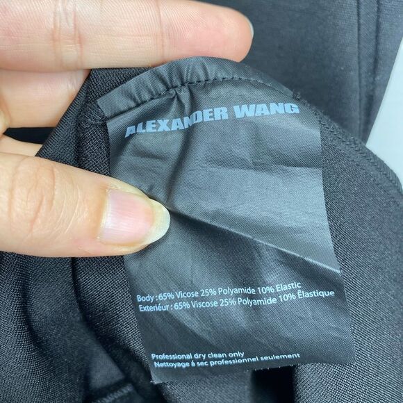 ALEXANDER WANG Bodycon Zipper Front Ponte Mini Dress Crisscross Back Black Sz 6 - Picture 13 of 13